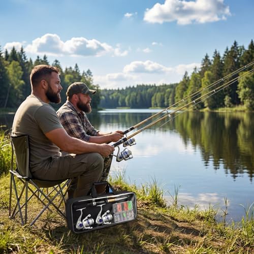 Fishing Pole Set Fishing Rod and Reel Combo,2PCS Collapsible Fishing Rod - Image 6