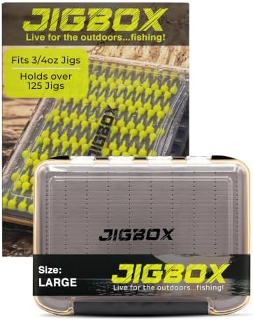 Fishing Jig Box Waterproof - Double Sided Foam Jig Storage Box - L by JIGBOX