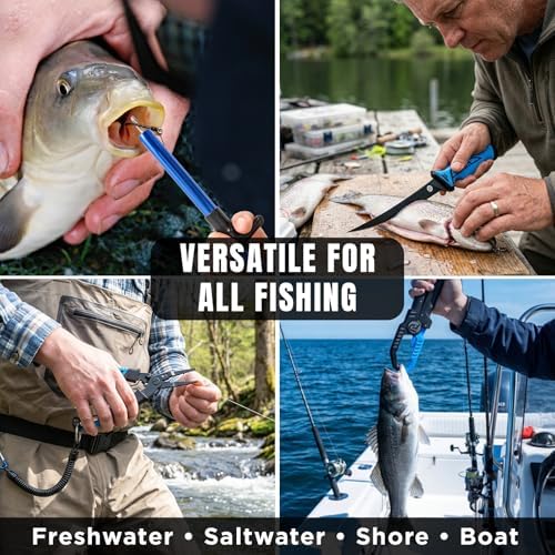 PLUSINNO Fishing Gear, Fishing Tools, Fishing Accessories, Corrosion Resistant Fishing Pliers Kit, Fishing Knife, Floating Fish Lip Gripper Fishing Gifts for Men, Gifts for Fishermen - Image 6