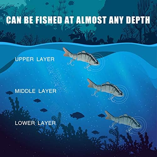 TRUSCEND Swimmax Easy Catch Fishing Lures with BKK Hooks, Wiggling, Vibrating, Rattling and Gurgling for More Bites, Heavy-Duty Dyneema Fiber Jointed Swimbaits for Bass, Trout, Crappie, Walleye, Pike - Image 4