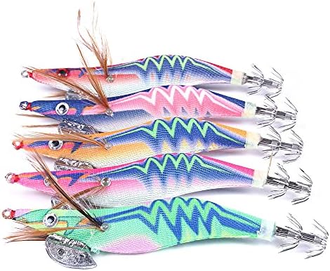 10pcs Squid Jigs Saltwater Glow Squid Jig Fishing Lures Shrimp Prawn Lures Luminous Artificial Fishing Lures Kit for Octopus Cuttlefish - Image 2