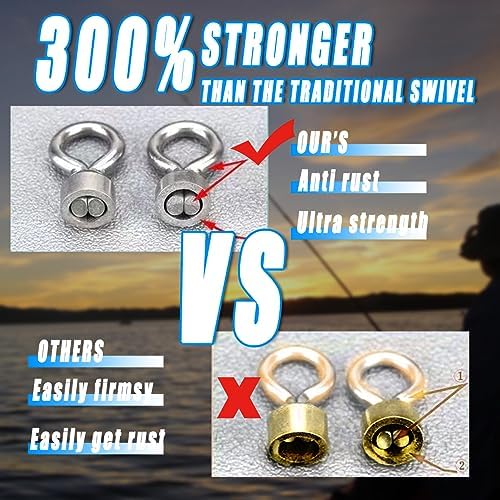 250pcs Fishing Swivel Rolling Barrel Swivel Stainless Steel Swivels Corrosion Resistance Black Nickle Connector for Freshwater Saltwater Fishing Tackle #2#4#6#8#10 - Image 3