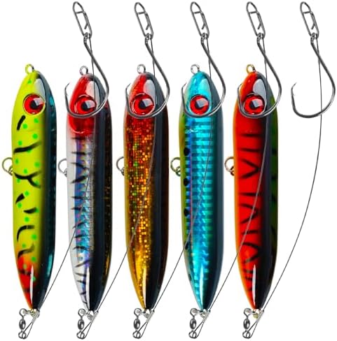 Catfish Rig, Demon Dragon Rattling Line Float Lure with Steel Leaders Circle Hooks Rigs, Bank Fishing Spook Rattle Float Santee Rig Catfishing Tackle by JSHANMEI
