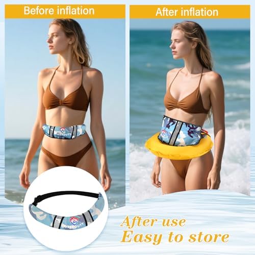 Manual Inflatable Belt Pack（with Reflective Sheet） Water Sports Waist Belt PFD for SUP Paddleboarding Kayaking Fishing Boating （fit 80-330 lbs） - Image 4