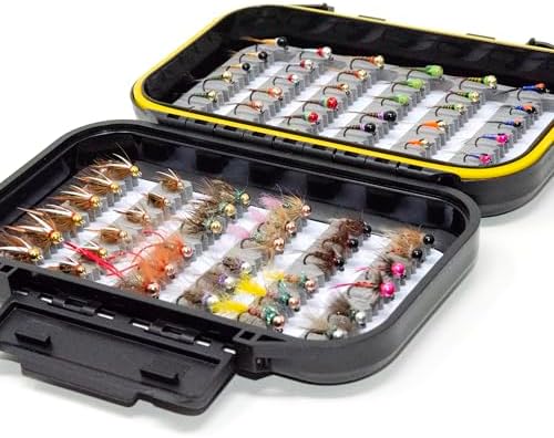 Outdoor Planet 24/48/66/72 Premium Hand Tied Fly Fishing Flies Assortment | Fly Boxes Included | Dry, Wet, Nymphs, Streamers, Wooly Buggers, Terrestrials | Trout, Bass Lure Set, Kit, Gift by Outdoor+Planet