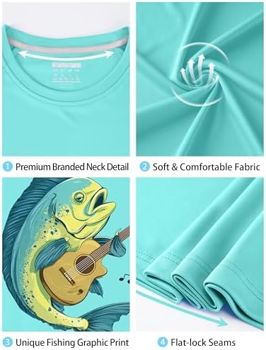 Men's UPF 50+ Sun Fishing Shirt, Long Sleeve UV Protection Tee, Quick Dry Rash Guard for Outdoor Swim Hiking - Image 5