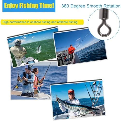 250pcs Fishing Swivel Rolling Barrel Swivel Stainless Steel Swivels Corrosion Resistance Black Nickle Connector for Freshwater Saltwater Fishing Tackle #2#4#6#8#10 - Image 6