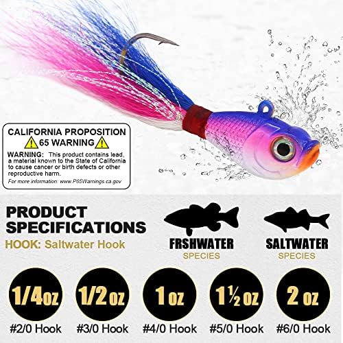 Bucktail-Jigs-Saltwater-Hair-Jigs-Head -Fishing-Lures-Assorted Kit - Image 3