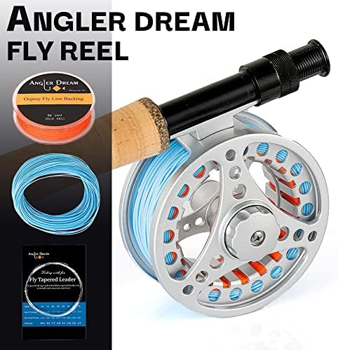 (1/2WT 3/4WT 5/6WT 7/8WT) Fly Reel with Line Combo Aluminum Alloy Large Arbor Fly Fishing Reels Weight Forward Fly Line with Braided Backing Taper Leader Pre-Tied - Image 3