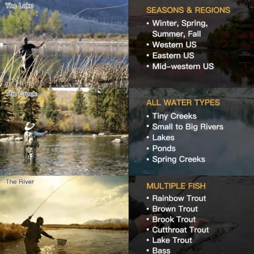 Fly Fishing Flies Kit, Dry Wet Nymph, Sizes 8-18, Trout Bass Panfish - Image 5