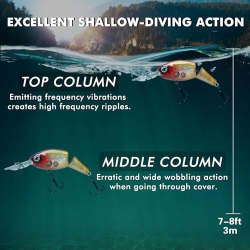 TRUSCEND Swimmax Easy Catch Fishing Lures with BKK Hooks, Wiggling, Vibrating, Rattling and Gurgling for More Bite, Heavy-Duty Dyneema Fiber Jointed Swimbaits for Bass, Trout, Walleye, Crappie, Pike - Image 5
