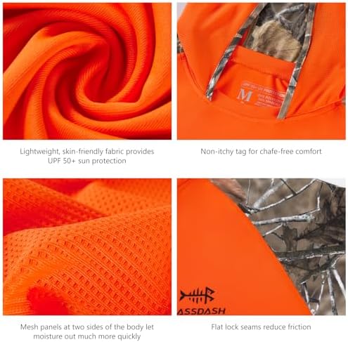 BASSDASH Men’s UPF 50 Performance Fishing Shirt Cooling Hoodie Camo Long Sleeve FS17M - Image 6