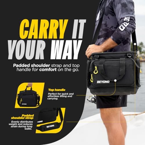 Beyond Fishing Hauler Tackle Bags – Water-Resistant with Hard Molded Bottom – Fishing Tackle Storage Bag for Freshwater & Saltwater – Holds Tackle Boxes & Fishing Gear - Image 4