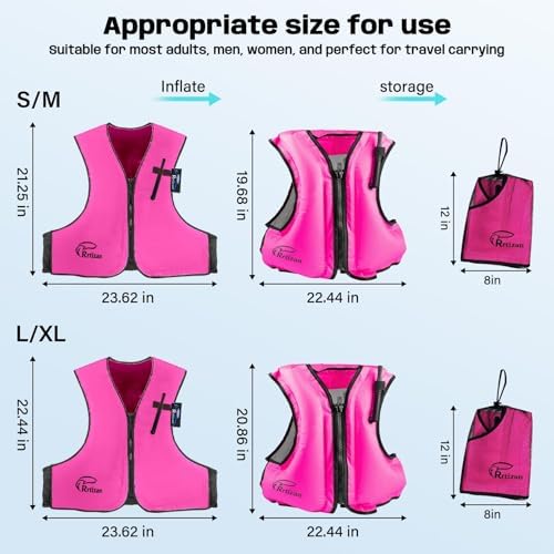 Rrtizan Inflatable Snorkel Vest for Adult, Suitable for Adult 90-220lbs - Image 4