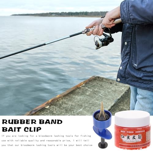 BESPORTBLE Bloodworms Bait Bander Tool: Fishing Clips with 3000 Rubber Bands - Live Worms Holder Tackle Kit, Quick Carp Bites Elasticn for Men - Image 3