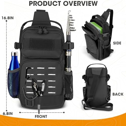 THKFISH Fishing Backpack with Tackle Boxes,Fishing Sling Bag with Gear - Image 2