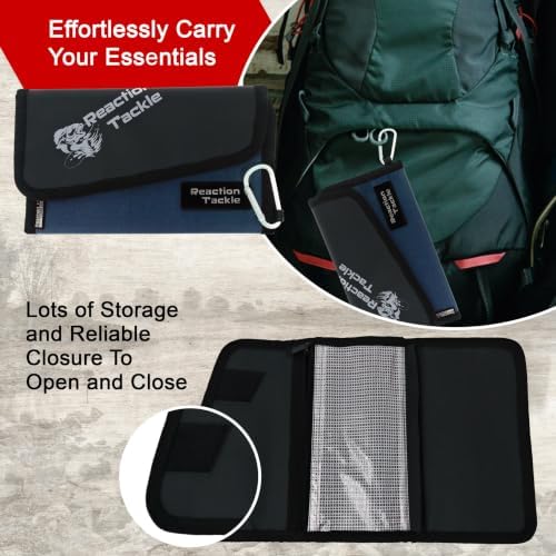 Reaction Tackle Fishing Tackle Organizer Case, Soft Bait Binder for Soft Plastics and Terminal Tackle with Zippered Sleeves, Small Blue - Image 5