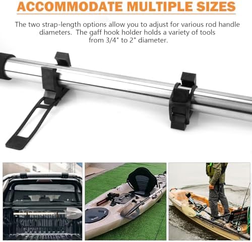 Boat Hook Holder, Black Rubber Quick Release Pole/Oar Holders - Image 3