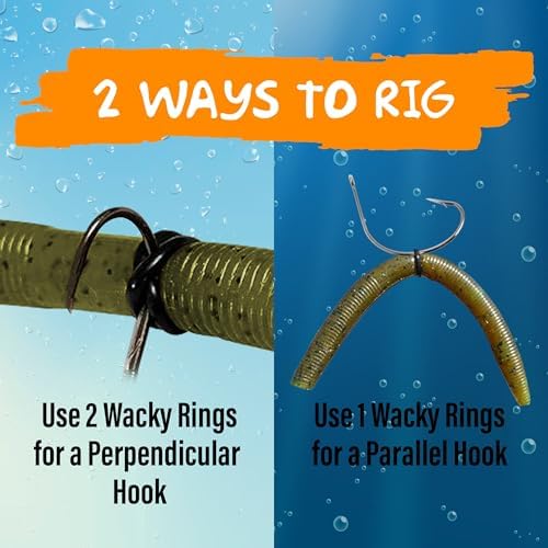 Reaction Tackle Wacky Rig Tool and O-Rings for Soft Plastic Worms, Bass Fishing Wacky Rig and Neko Rig Stick Bait Setup for Largemouth and Smallmouth - Image 3