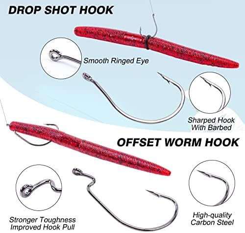 Goture Wacky Worm Fishing Lures Kit, Bass Fishing Wacky Rig Tool Kit - Image 5