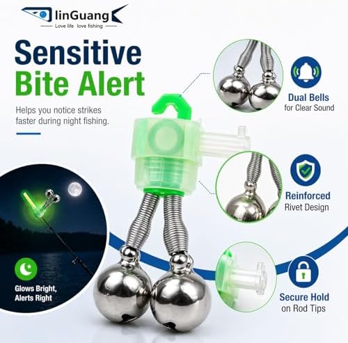 40PCS Fishing Bells Clip-On Rod Tip for Catfish Surf Poles - Image 4