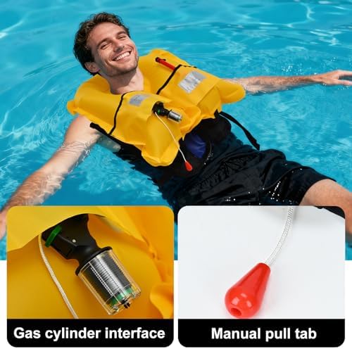 Adult Automatic PFD Vest, Inflatable Kayak Water Sports Vest for Kayaking SUP Paddleboarding Sailing Boating Fishing - Image 3