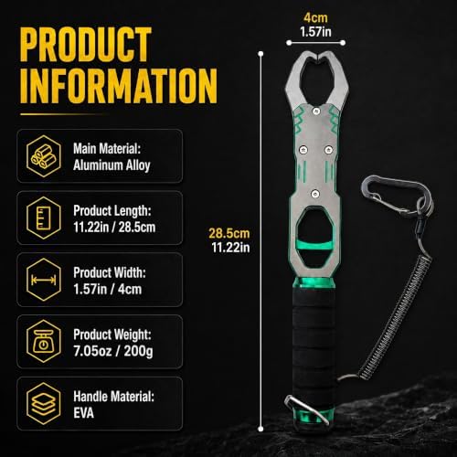 Fish Lip Gripper with Scale, 40LB Fish Grabber, One-Finger Quick Release - Image 3