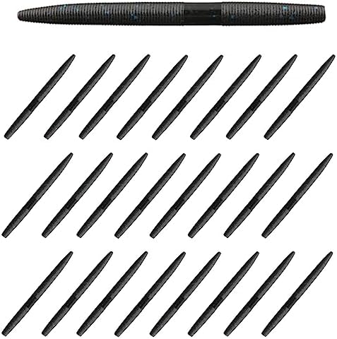 Reaction Tackle Wacky Worms, 5.5 Inch Salt Impregnated Soft Plastic Stick Bait Bass Fishing Lures for Finesse, Wacky, Neko, Texas and Carolina Rigs, 24 Pack by ReactionTackle