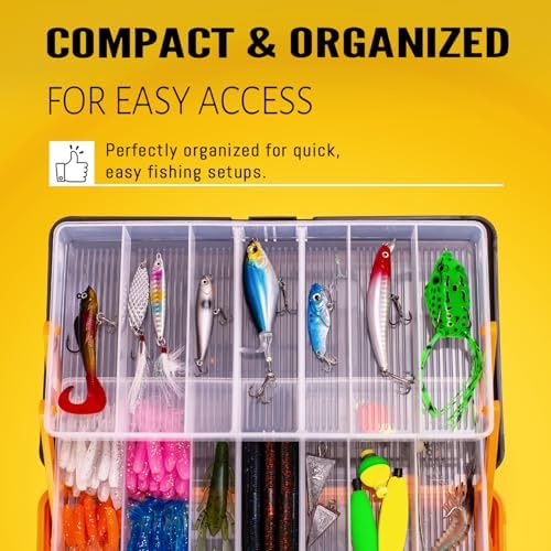 Large 3-Layer Fishing Tackle Box Lures with Tackle Included 448 Pcs - Image 2