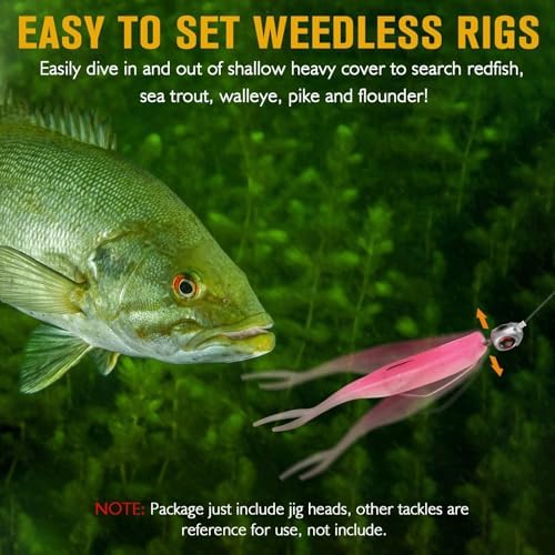 Dovesun Swimbait Jig Head 12PCS Ned Rig Jig Heads Weedless Jig Heads with 3/0 Texas Rig Hooks for Bass Fishing 1/8 1/5 1/4 3/8oz - Image 5