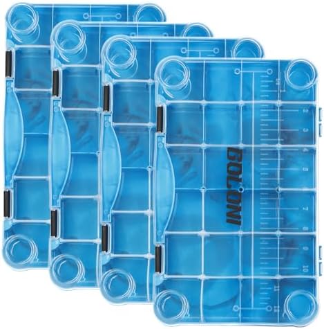 Goloni Fishing Tackle Box,Plastic Clear Fishing Storage Organizer Box With Removable Dividers,3700 Tackle Trays,Storage Lure Box for Lures 4 Pack by GoloniYourStyleYourRule