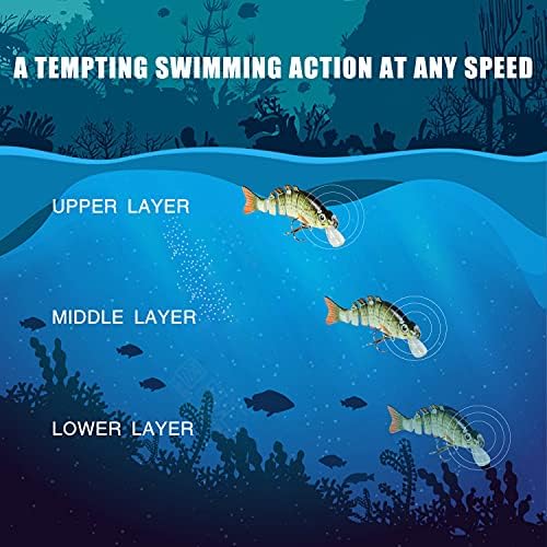 TRUSCEND Swimmax Easy Catch Fishing Lures with BKK Hooks, Wiggling, Vibrating, Rattling and Gurgling for More Bites, Heavy-Duty Dyneema Fiber Jointed Swimbaits for Bass, Trout, Crappie, Walleye, Pike - Image 5