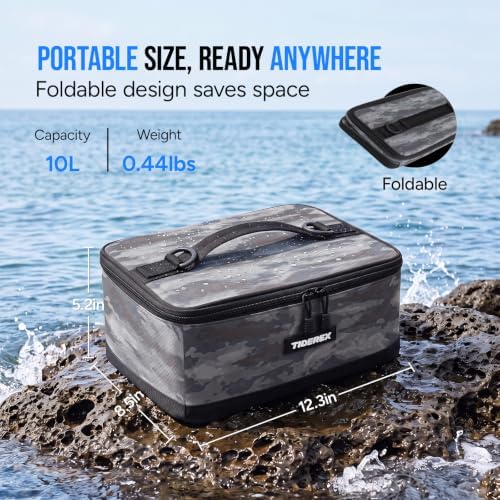 Fishing Tackle Bag with 20 DIY Soft Plastic Bait Bags, Black Camo - Image 6