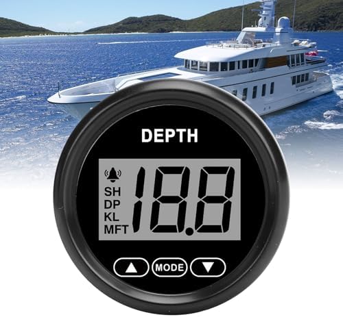 Boat Depth Gauge Alarm LCD Digital Display 52mm 328.08ft Depth Indication Yachts Fishing Vessels - Image 4