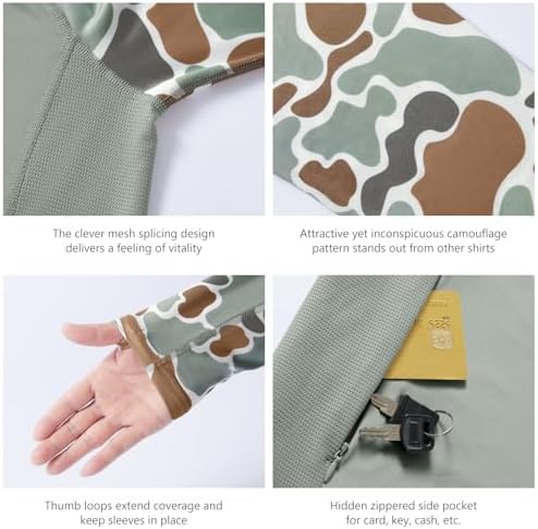 BASSDASH Men’s UPF 50 Performance Fishing Shirt Cooling Hoodie Camo Long Sleeve FS17M - Image 5