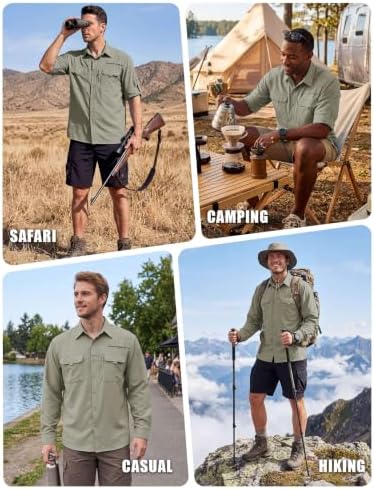 WULFUL Men's Sun Protection Fishing Shirts UPF 50+ Lightweight Quick Dry Cooling Long Sleeve Shirts for Work Hiking Safari - Image 2