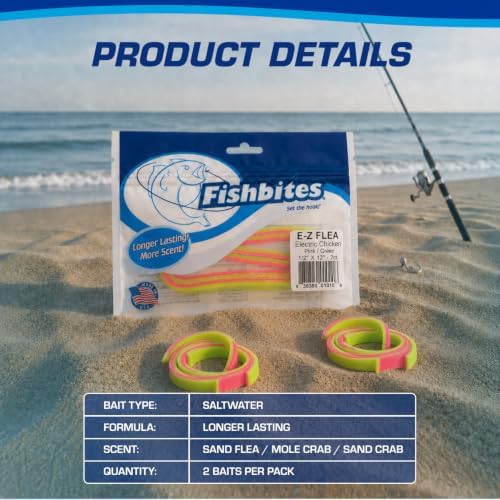 FishBites E-Z Flea Sand Flea Fishing Bait, Electric Chicken - Image 4