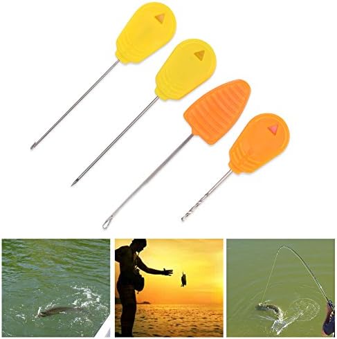 Carp Fishing Bait Needles, Portable Baiting Drill Stringer Hook Needles Set Hair Rigs Making Tool (4Pcs) - Image 3