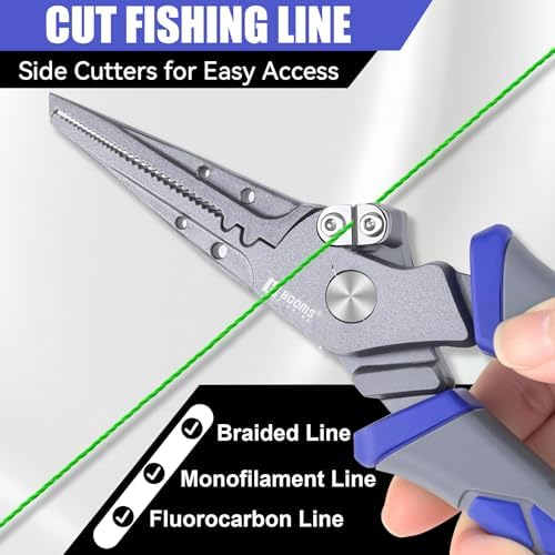Booms Fishing Pliers Hook Remover: 7.5" Split Ring Pliers and Fish Hook Remover for Saltwater and Freshwater - Braid Line Cutter & Crimper with Lanyard - XW15 Multi-Function Fishing Tool for Angles - Image 5