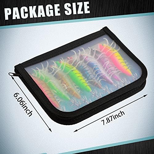 Glow Squid Jig Saltwater Squid Lures, 8pcs Luminous Shrimp Prawn Lures Fluorescent Cuttlefish Sleeve Octopus Jigs Artificial Baits for Octopus, Cuttlefish, Shrimp - Image 5