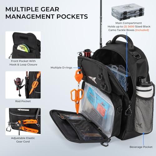 KastKing BaitSpace Fishing Sling Bag, Fishing Backpack with Rod Holder - Image 3