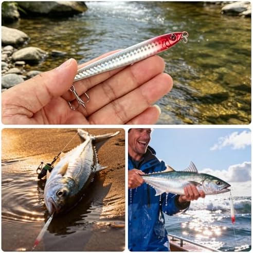 Jigs Fishing Lures Lead Spoons: Saltwater Fishing Micro Jigging Bait with Ultra-Sharp Hooks for Bass Tuna Salmon Grouper - Image 6