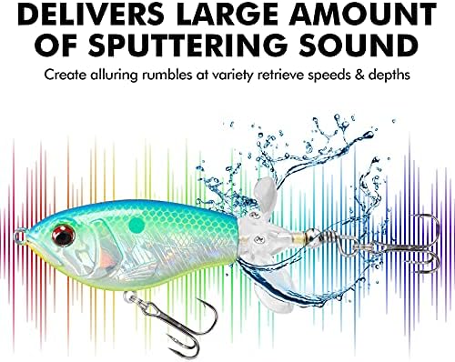 TRUSCEND Top Water Fishing Lures with BKK Hooks, Easy Catch Plopper Lure for Freshwater or Saltwater, Floating Lures for Bass, Pike, Catfish, Surface Wobble PoPobait Bass Baits Fishing Gifts for Men - Image 5