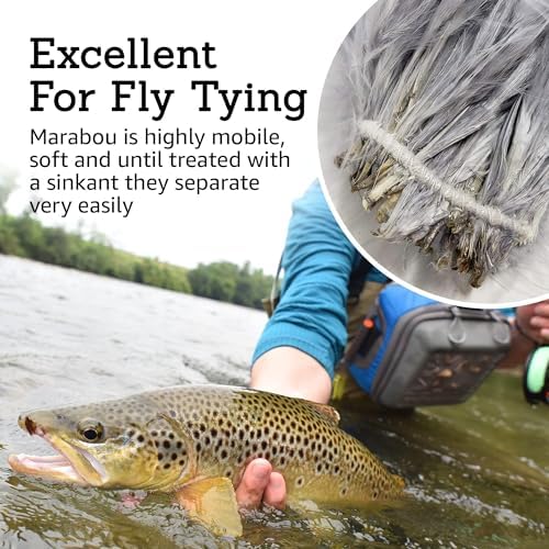 Creative Angler Strung Marabou Bird Feathers for Tying Fly Fishing Flies - Fly Tying Accessories - Perfect Choice for Tail & Wings and Easy to Tie On The Lure - Image 6