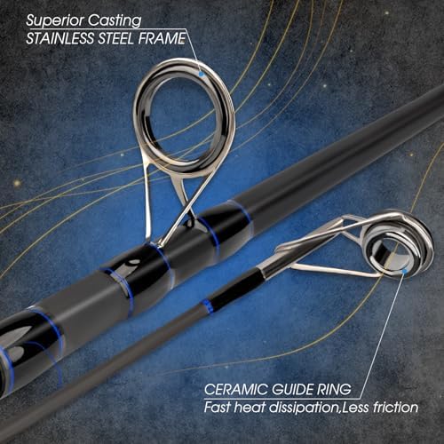 THKFISH 4 Piece/5 Piece Saltwater Travel Rod, Heavy Spinning Fishing Rod Portable Travel Surf Rod Carbon Fiber Saltwater Boat Fishing Rod 6’9”/7’9”/8’9” with Case Bag for Seawater Fish - Image 2