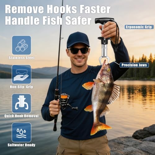 Fishing Gear Kit with Fishing Pliers, Fish Gripper & Hook Remover Blue - Image 2