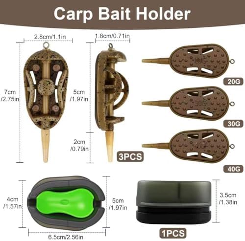 DONQL 3PCS Inline Method Feeders Cage Feeder Fishing Carp Fishing - Image 2