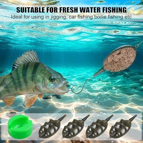 Carp Fishing Method Feeders Set 4 Inline Method Feeders with 1 Quick Release - Image 7