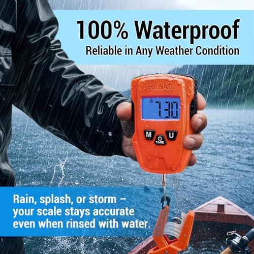 Fish Scale with Lip Gripper, 110 lb, Multi-Mode lb/oz/kg, Measuring Tape - Image 2