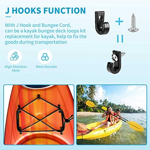Kayak Deck Rigging Kit 8 Feet Bungee Cord with Bungee Cord Ends Hooks - Image 5